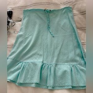 Aqua linen skirt